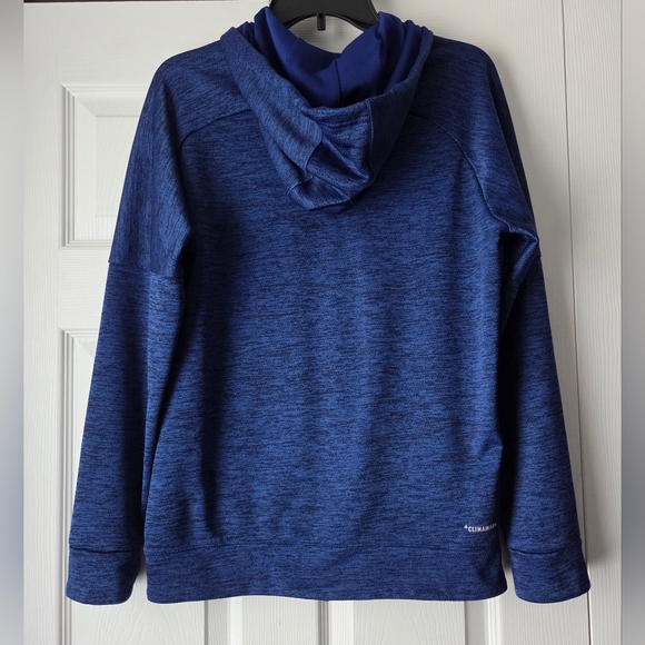 Adidas Floral Badge Of Sport Women's Blue Logo Hoodie Size M - Picture 7 of 14